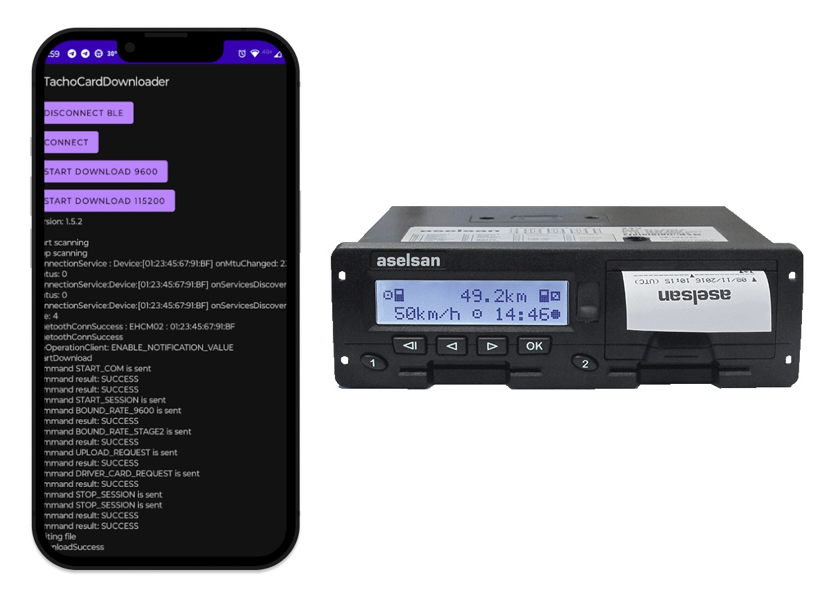 אפליקציית Android לקריאת טכוגרף בתחום ה־IoT (רכב)